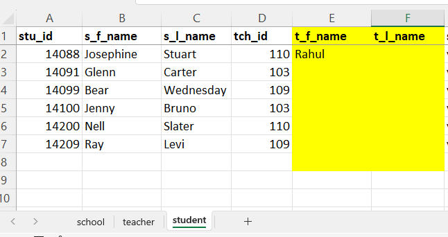 Teacher first name returned using XLOOKUP